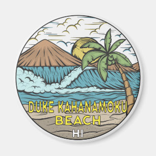 Duke Kahanamoku Beach Hawaii Vintag Magnet