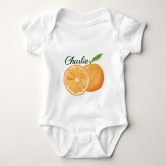 Dulce Tropical: Naranjita Feliz" editable Baby Strampler