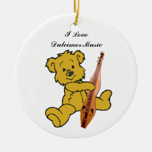 DULCIMER BEAR-ORNAMENT KERAMIK ORNAMENT