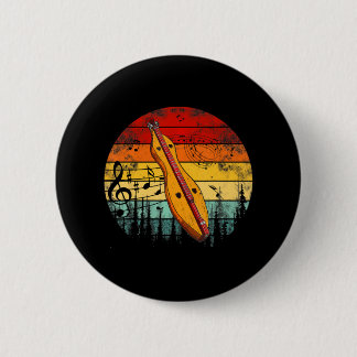 Dulcimer Lovers Guitar Retro Dulcimer Funny Funny Button