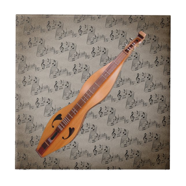 DULCIMER ON MUSIKNOTENS KERAMIK TITEL FLIESE (Vorderseite)