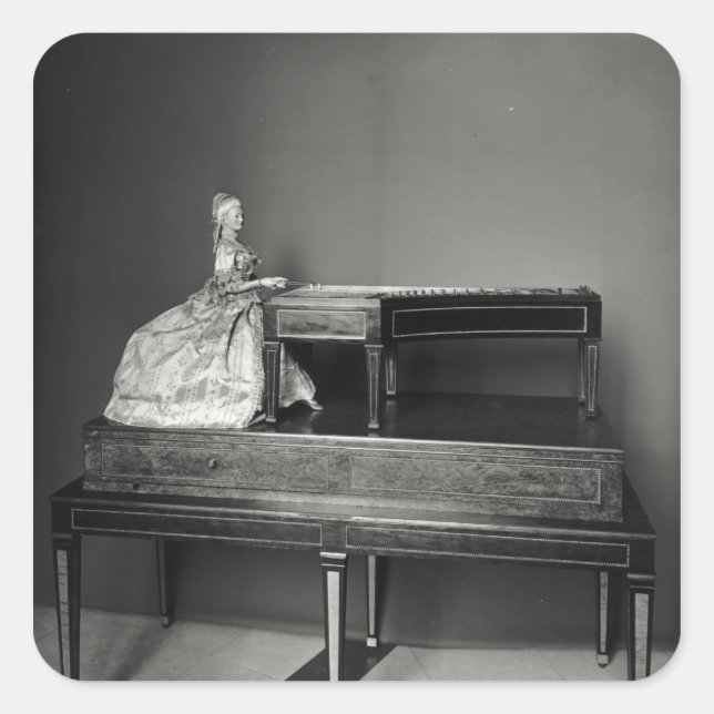 Dulcimer Player Quadratischer Aufkleber (Vorderseite)