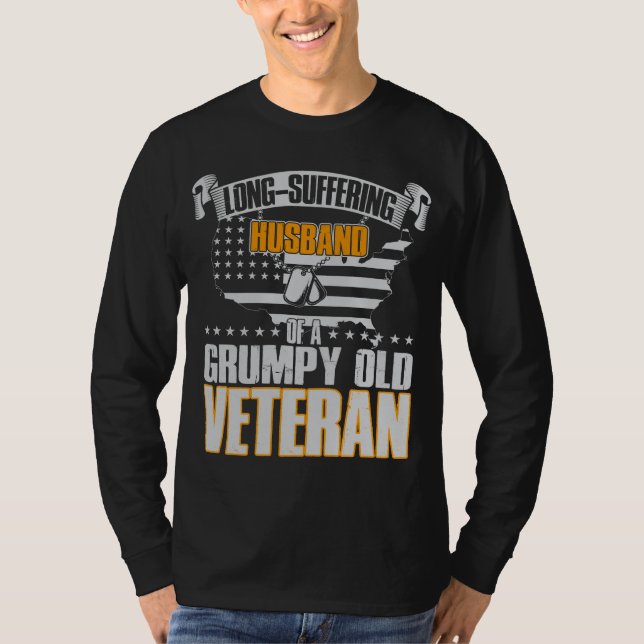 Duldsamer Ehemann eines mürrischen alten Veterans T-Shirt (Vorderseite)