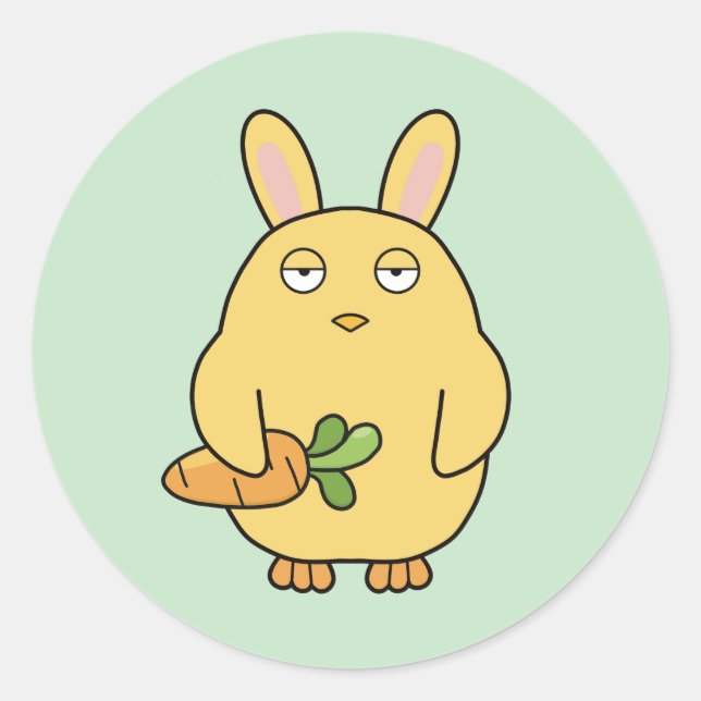 Dull Chick, Floppy Ohren Runder Aufkleber (Vorderseite)