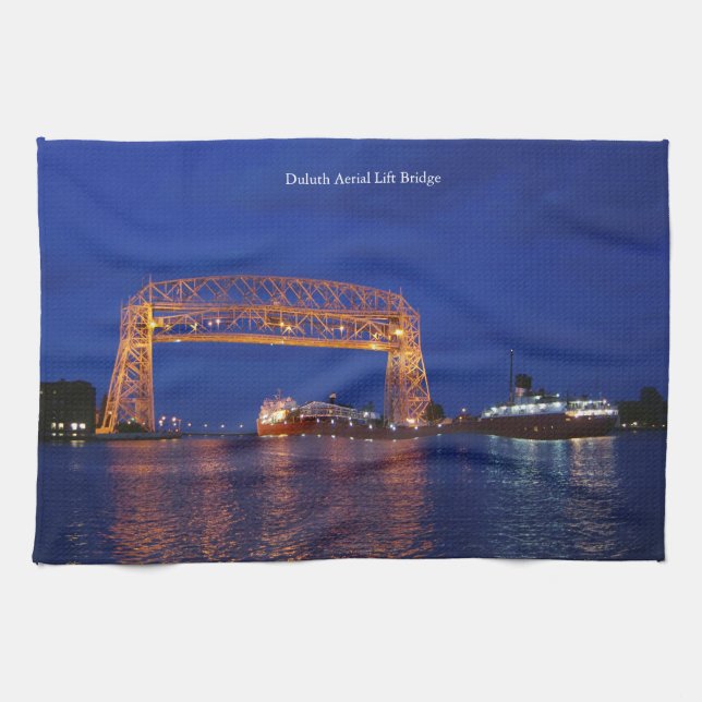 Duluth Aerial Lift Bridge & John G. Munson Geschirrtuch (Horizontal)