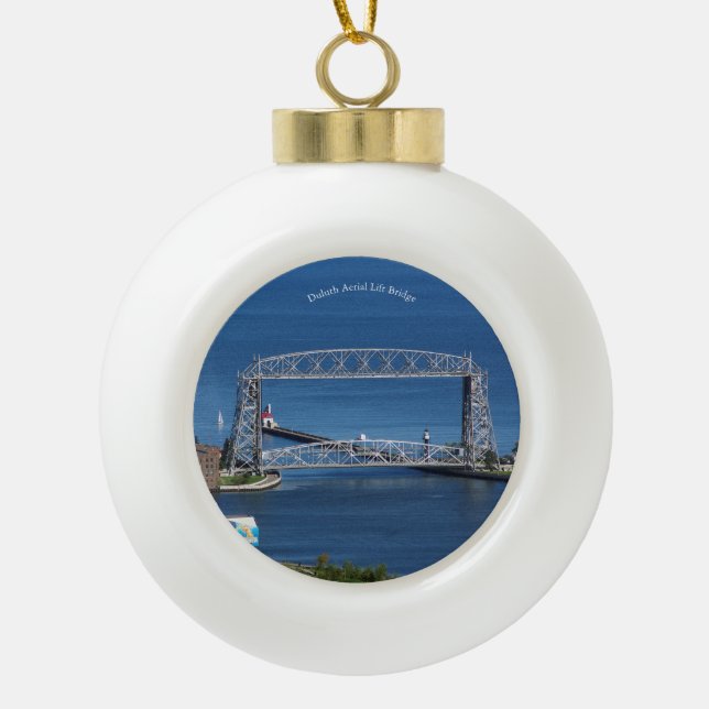 Duluth Air Lift Brift Schneeflocke oder Keramik Kugel-Ornament (Vorderseite)