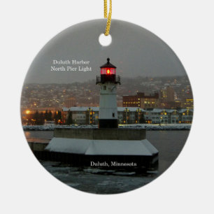 Duluth Harbor North Pier Leuchtkreisverzierung Keramik Ornament