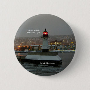 Duluth Harbor North Pier Light Knopf Button