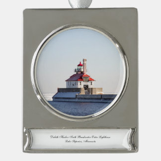 Duluth Harbour South Breakwater Leuchtturm Banner-Ornament Silber