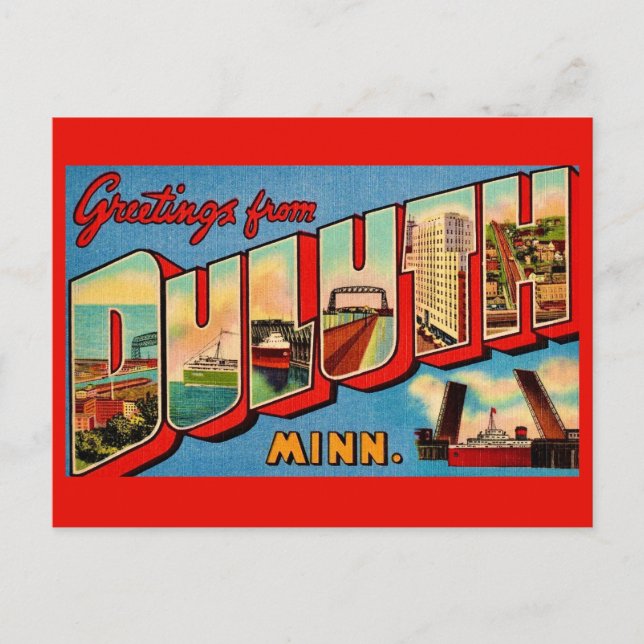 Duluth MI Vintage Postkarte  (Vorderseite)