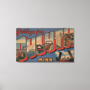 Duluth, Minnesota - große Buchstabe-Szenen Leinwanddruck
