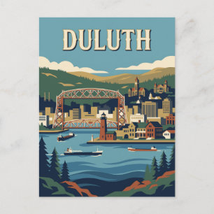 Duluth Minnesota Lake Superior Hafen Retro Poster Postkarte