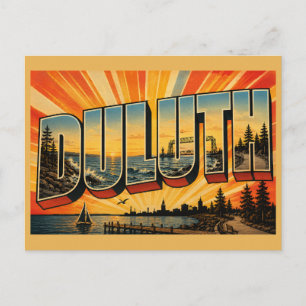 Duluth Minnesota Lake Superior Ufer Wald  Postkarte