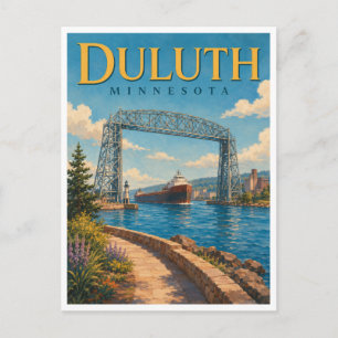 Duluth Minnesota Lift Bridge GeoSaga Postkarte