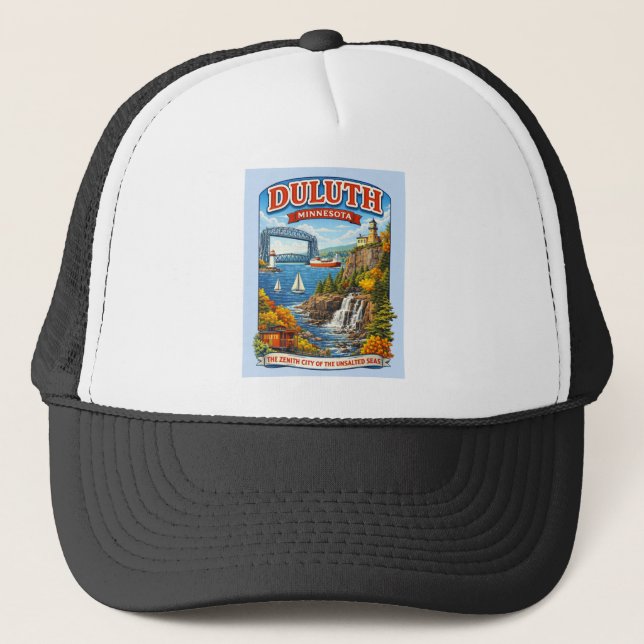 Duluth, Minnesota Souvenir Hat, Lake Superior Truckerkappe (Vorderseite)