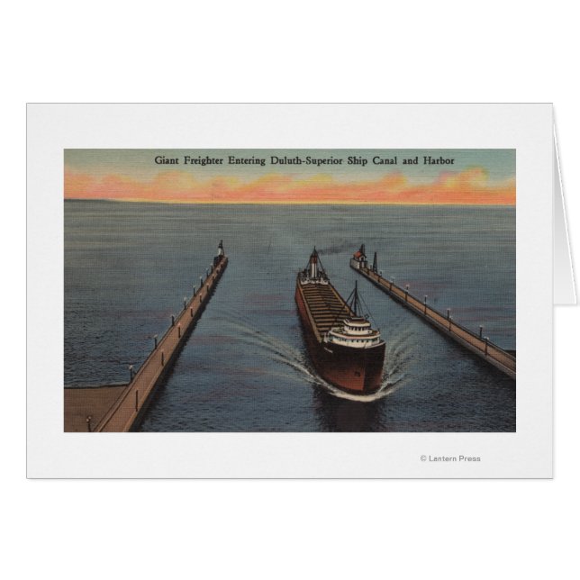 Duluth, MN - Ansicht des Frachters beim Einlaufen  (Vorderseite (Horizontal))