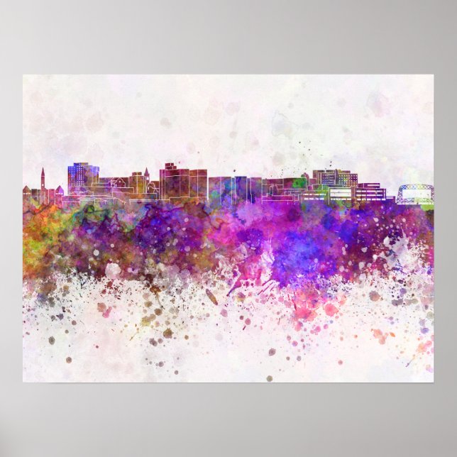 Duluth Skyline im Aquarell-Hintergrund Poster (Vorne)