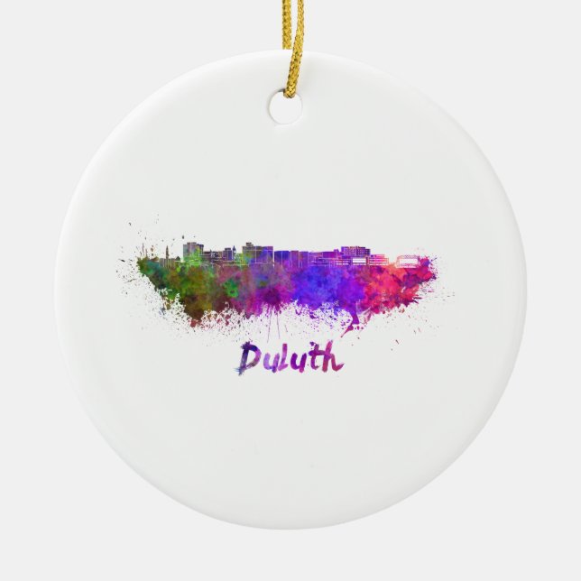 Duluth skyline im Watercolor Keramikornament (Vorne)