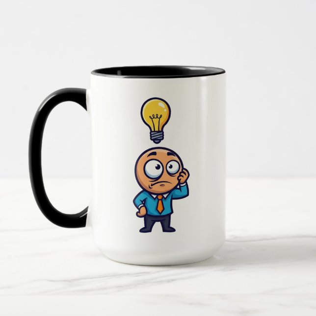 Dum Dum Idee Glühbirne Lustig Tasse (Links)