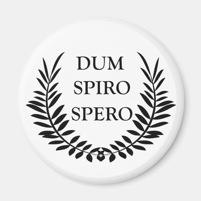 dum spiro spero, latin Phrase Magnet (Vorne)
