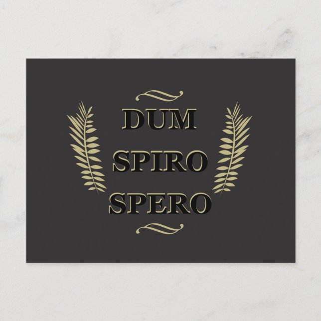 Dum spiro spero postkarte (Vorderseite)