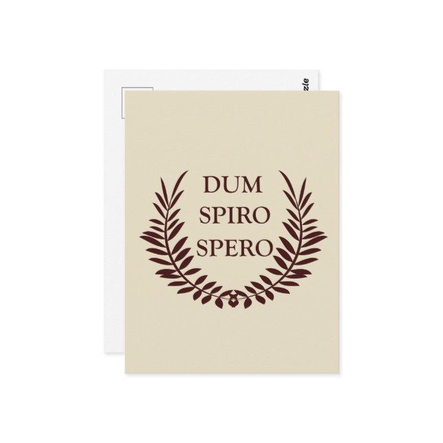 Dum spiro spero postkarte (Vorderseite/Rückseite Beispiel)