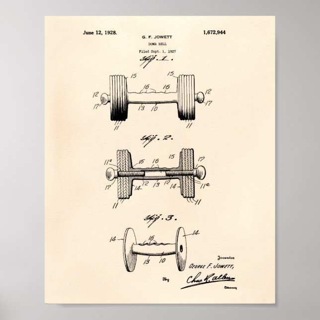 Dumbell 1928 Patentart - Alter Peper Poster (Vorne)