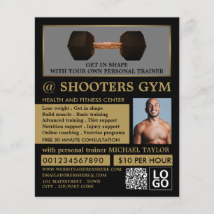 Dumbell Gewicht, Personal Trainer, Gymnastikwerbun Flyer
