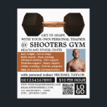 Dumbell Gewicht, Personal Trainer, Gymnastikwerbun Flyer<br><div class="desc">Dumbell Weight,  Personal Trainer,  Gym Advertising Flyer beim Business Card Store.</div>