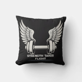 Dumbell mit Angel Wings Throw Kissen