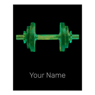 Dumbell Retro Bodybuilder Gym Fitness oder Trainer Poster