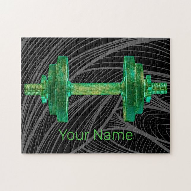Dumbell Retro Bodybuilder Gym Fitness oder Trainer Puzzle (Horizontal)