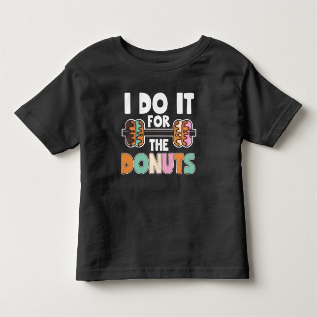 Dumbell Weightheben Donut Dessous Gym Workout Kleinkind T-shirt (Vorderseite)