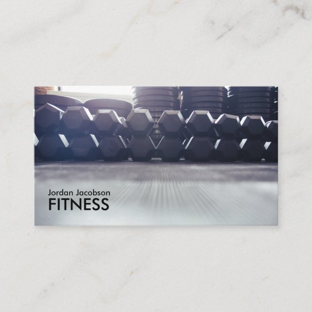 Dumbells Fitness Business Cards Visitenkarte (Vorderseite)