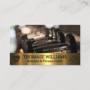 Dumbells Fitness Metallic Visitenkarte