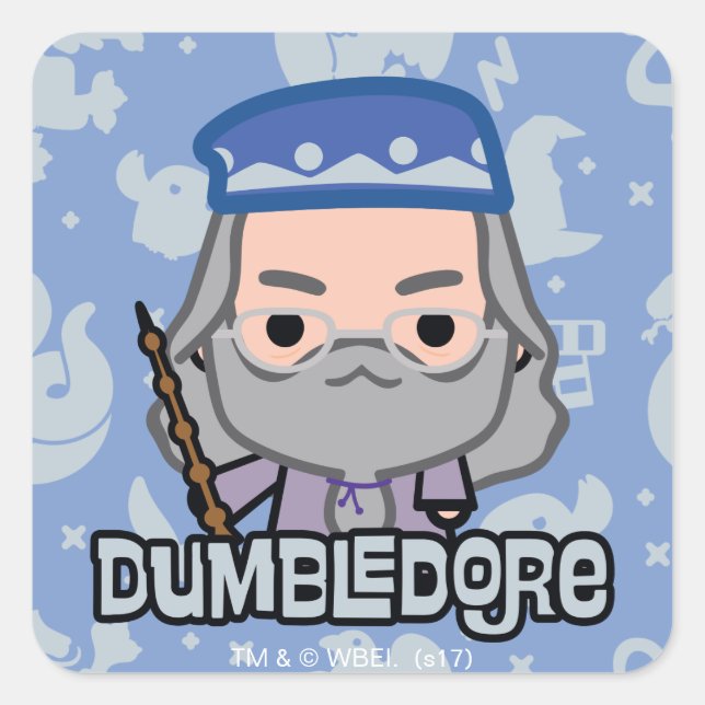 Dumbledore Cartoon Art Quadratischer Aufkleber (Vorderseite)