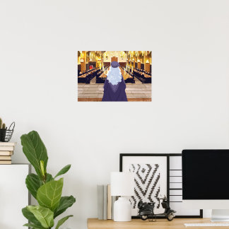 Dumbledore spricht in der Großen Halle der Hogwart Poster