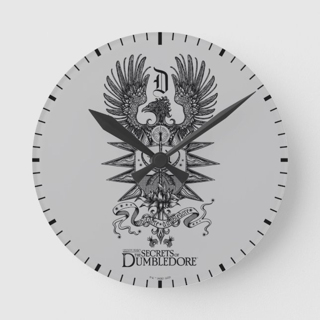 Dumbledore-Wappen Runde Wanduhr (Vorderseite)