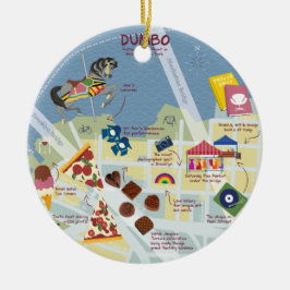 Dumbo Brooklyn New York Map anpassbar auf zwei Sei Keramik Ornament