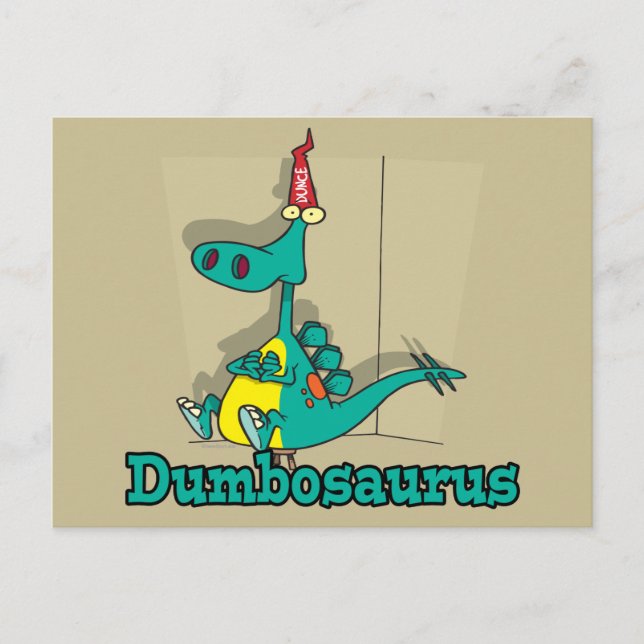 Dumbosaurus Dino Cartoon Postkarte (Vorderseite)