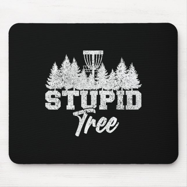 Dumm Baum Disc Golf Spieler Flying Disc Golfspiele Mousepad (Vorne)