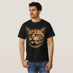 Dumm Cool Lustige Katze Meme Rauchende Katze Zigar T-Shirt