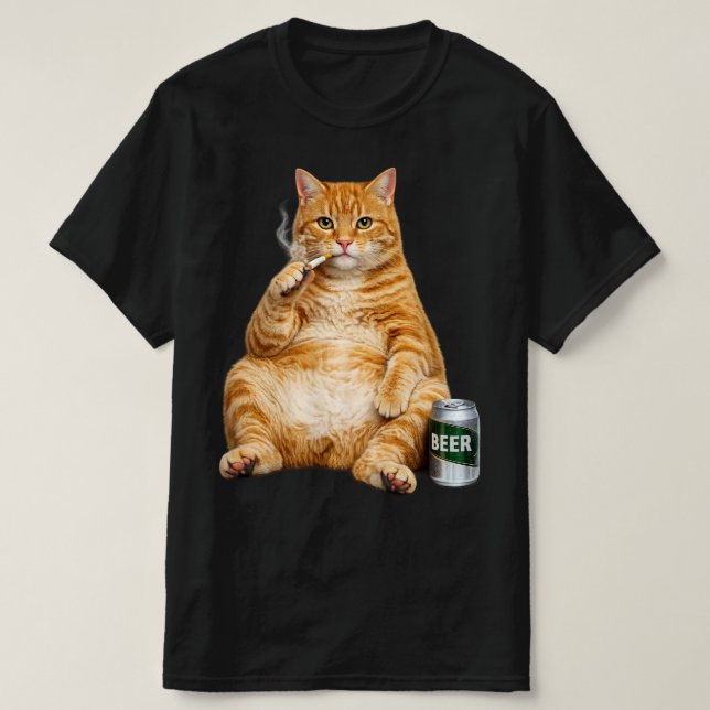 Dumm Cool Lustige Katze Meme Rauchende Katze Zigar T-Shirt (Design vorne)