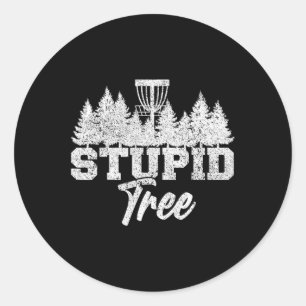 Dumme Baum Disc Golf Spieler Flying Disc Golfer Runder Aufkleber