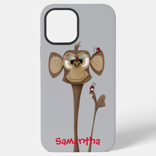 Dummer Affe und Marienkäfer iPhone Hülle (Rückseite)