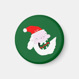 Dummer alberner Weihnachtsmann-Cartoon-Gesicht Magnet