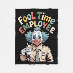Dummer Angestellter Lustiger Clown Büro Humor Arbe Fleecedecke