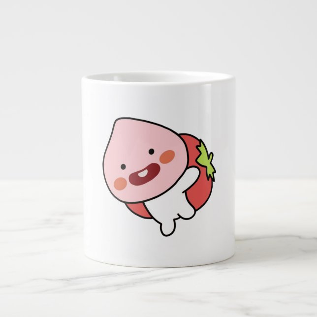 Dummer Baby-Apeach Jumbo-Tasse (Vorderseite)