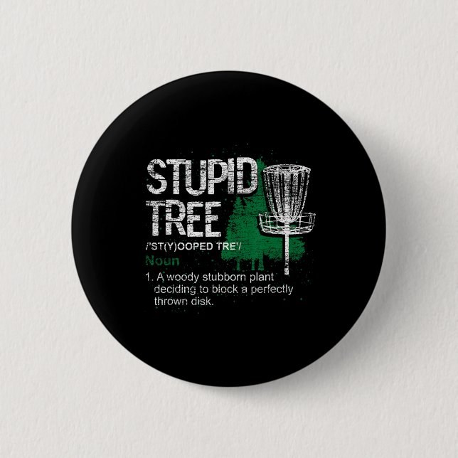Dummer Baum Definition Lustiger Athlet Disc Golf  Button (Vorderseite)