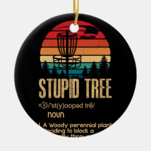 Dummer Baum Disc Golf Geschenk Frisbee Vintage Keramik Ornament